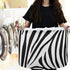 visesunny Collapsible Large Capacity Basket - Animal Zebra Stripe Clothes Toy Storage Hamper with Durable Cotton Handles