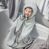 3 1 36 36inch, 2 Pack, ICOPUCA Baby Hooded Towel-Removable Hood, in Newborn Baby Bath Towel, * Hemp Gray & Light Blue;