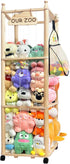 Pmbqifay Stuffed Animal Storage/Organizer Cute Wooden Stuffed Animal Zoo Storage Plush Toy Holder