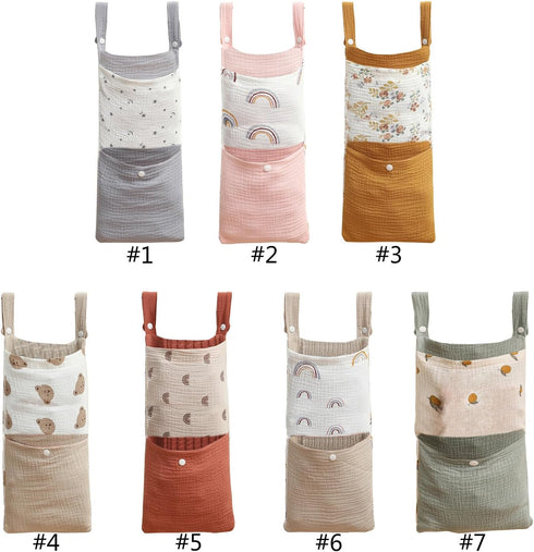 ZHENZQ Crib Hanging Diaper Bag For Baby Bed Toy Storage Newborns Strollers Organizers Bag Large Capacity Nappy Case