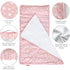 Moonsea Toddler Nap Mat Pink with Pillow and Fleece Minky Blanket, Lightweight Sleeping Bag for Kids