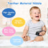 Silicone Baby Teething Toys, Cell Phone Teether Toys with Pacifier Clip, 0-12 Months, BPA Free/Freezable (Black)