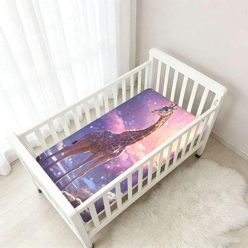 Bseiialft 52 28 Giraffe Snow Night Stars Crib Sheets for Boys Girls Soft and Breathable Cotton Baby Sheets for Standard