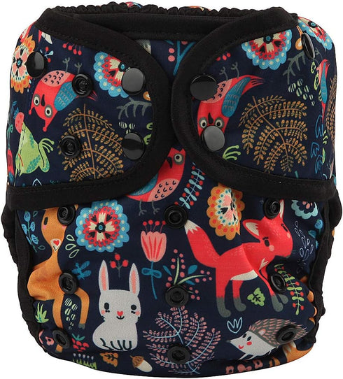 Hibaby One Size Cloth Diaper Cover Snap With Double Gusset (Forest)