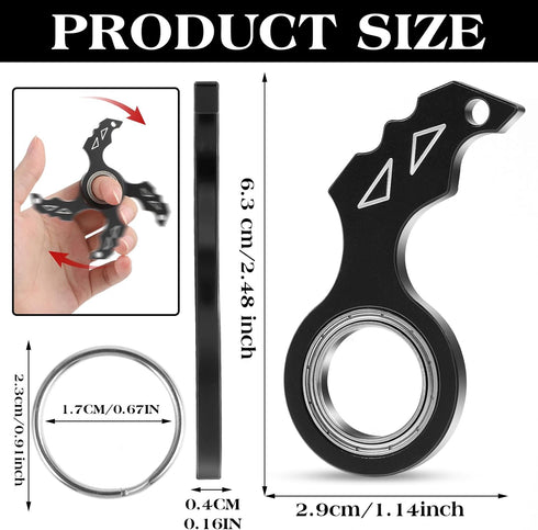 Spinner Keychain Fidget Toy for Adults, Portable Keyring Spinner for Teens and Adults