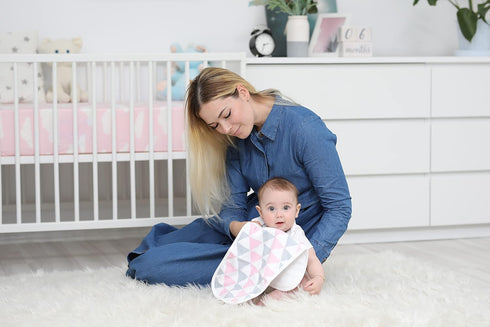 BaeBae Goods 21"x10" 6 Pack Burp Cloths for Baby Girl - Ultra Absorbent Burping Rags - Anti Shrink Unisex Burpy Clothes