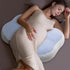 NOENNULL W Shaped Pillow for Women Cotton Adjustable Belly Support Maternity Wedge Pillow for Side Sleepers (Blue)
