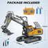 2.4Ghz, 6-12 Remote Control Excavator Toys, RC Construction Toys with Metal Shovel, Lights, Sounds RC Truck Digger Toys