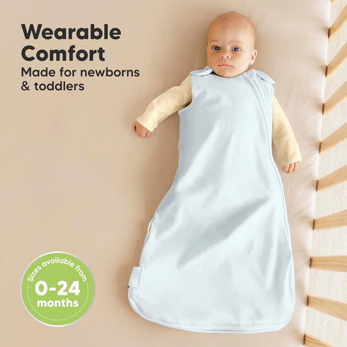 2-Pack 100% 0.5TOG 18-24 Organic Baby Sleep Sacks, Cotton - Soft & Breathable Baby Wearable Blanket, Toddler Sleeping
