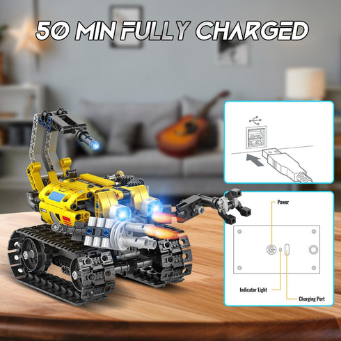 5 1 10+ (560 CUBIMANA Robot Building Toys for Kids - in Remote- & App-Controlled Robots Toy, RC Wall/Engineering/Mech