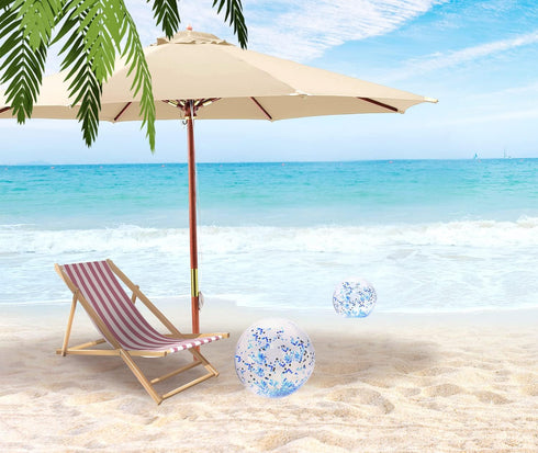 PENTA ANGEL 2PCS Glitter Beach Ball - Inflatable Confetti Swimming Pool Party Ball for Outdoor Summer Water Play