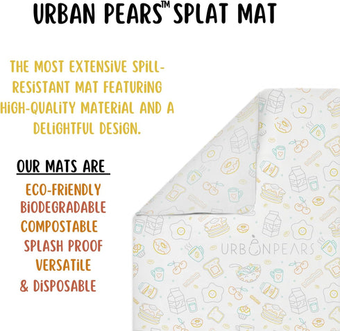 Disposable Splat Mats for Under High Chair - 30pcs, Eco-Friendly & Compostable, Splash Proof, Baby Led Weaning Supplies