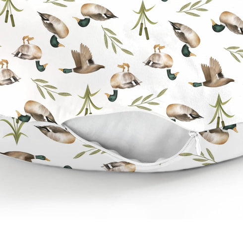 Mallard Duck Hunting Baby Nursing Pillow Covers for Boy Girl Wild Ducks Leaves Nursing Pillowcase for Breastfeeding