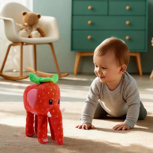 EYJVAF 9.8-Inch, Strawberry Elephant Plush Cute Stuffed Animal Inspired by Steal a Brainrot Style, Soft Kawaii Plushie