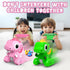 2.4GHZ 3-5, Remote Control Car, Remote Control Pink Dinosaur Toys for Kids Recording and Repeating LED Lights Eyes