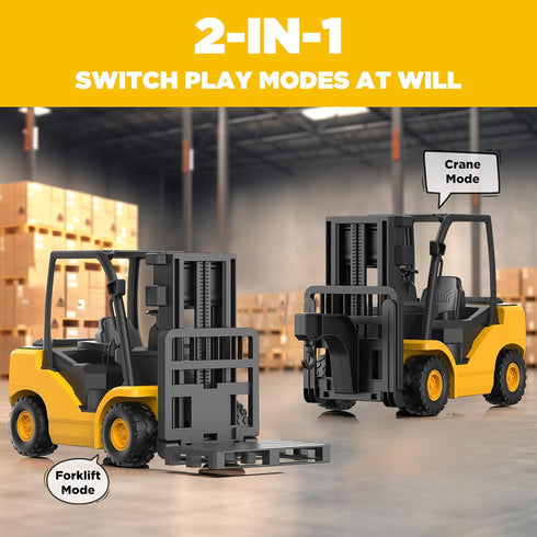 9-Channel 1:18 100-Minute, 2026 Remote Control Forklift Truck Scale Construction Toy, Realistic Sounds, High-Grip