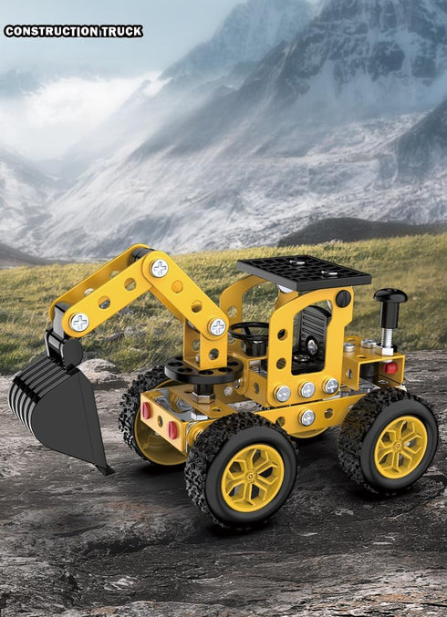 Erector Sets Metal Assembly Toys Model Excavator Kits for STEM Projects, Birthday Gifts for Kids 8-16
