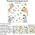 Double-Sided Safari Animal Window Stickers for Baby Nursery, 22.44 x 21.25 Inch Watercolor Jungle Clings Tiger Lion
