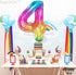 KatchOn Giant Rainbow 4 Balloon Number, 40 Inch, Number 4 Balloons for 4th Birthday Tie Dye Decorations