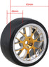 4PCS Plastic RC 1:10 On-Road Racing Car Drift Smooth Tire & Y-Shaped Plated Yellow Wheels