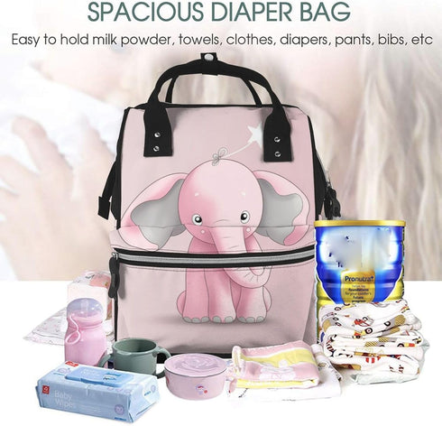 DWVTSLH Backpack Mummy Backpack Small Elephant Diaper Bag Multifunction Nappy Bags Waterproof Large Capacity Travel