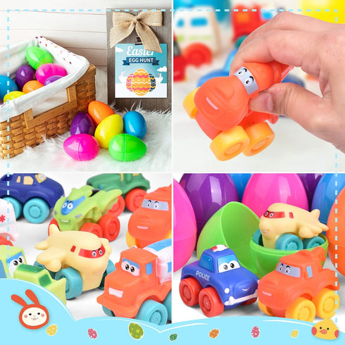 FUN LITTLE TOYS Cars Easter Eggs Vehicles for Party Favors and Fillers
