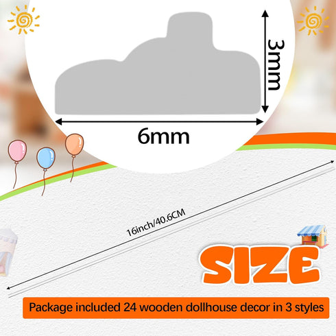 Relaxgiant 12 3 1: 12 16'' Slimline) Pcs Miniature Dollhouse Trim Dollhouse Accessories Styles on Scale Long Wooden