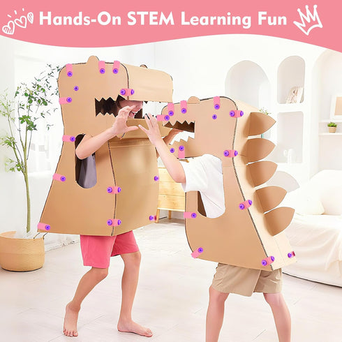 Kizmore 122PCS 5 6 7 8 5-7 3-12 Cardboard Cutting Tool Toys for Kids: Safe Cutter Construction Kit | STEM Educational