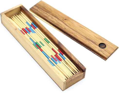 BSIRI Mikado Wooden Pick Up Sticks Classic Kids Board Game for Adults and Teens in Family and Children Board Games for Kids 7 and Brain Teasers of Mathematics Fun Table Games
