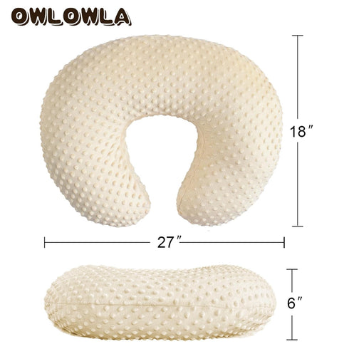 OWLOWLA Nursing Pillow Cover, Breastfeeding Pillow Slipcover Fits Nursing Pillow for Baby Boy Girl(Cream)