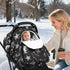 Winter Car Seat Cover Baby, GFU Warm Carseat Cover for Babies, Universal Infant Car Seat Canopy Waterproof, Cold