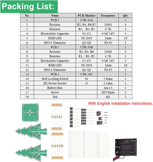 Electronic DIY Kits Christmas Tree Soldering Practice Kit, DIY Soldering Project for Teens Kids Adults
