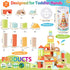 1-3, 100 Set 2+, 1st FCSONU Wooden Building Blocks for Toddlers Pcs Wood Blocks - Sorting & Stacking Toys with Storage