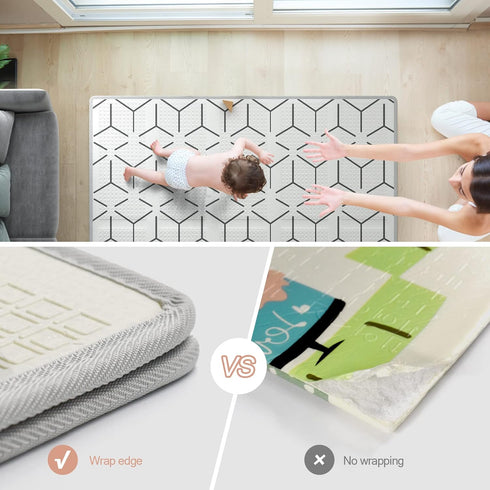 47"x47" 0.4" 47 inch ZEEBABA Baby Play Mat, Foldable & Reversable Play Mat, Thick Waterproof Foam Play Mat, Unicorn