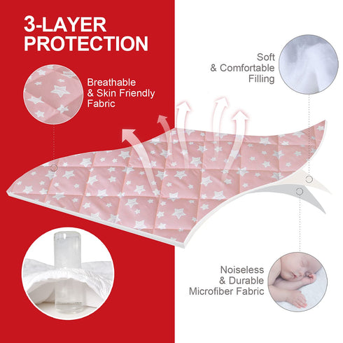 Pack 39"27"5" Pack and Play Sheets Fitted, Breathable Thick Playard Lovely Print Cover Compatible with Graco n Play