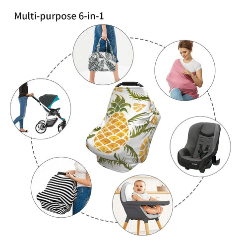 Schgap Pineapples Car Seat Cover Canopy for Baby Nursing Cover Breastfeeding Baby Carrier Cover Stroller Cover