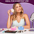 2Pcs Talcum Powder Brush with Holder, Dusting Powder with Puff for Women, Pink and Blue Colors, Easy to Clean