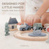 30-Piece Set 1+, Set Comfy Cubs Wooden Train for Toddlers Ages Fun & Eco Friendly Toddler Train with Wooden Toy Tracks