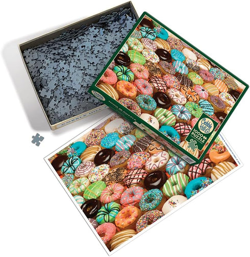 Cobble Hill 1000 Piece Puzzle - Doughnuts with Sample Poster Included