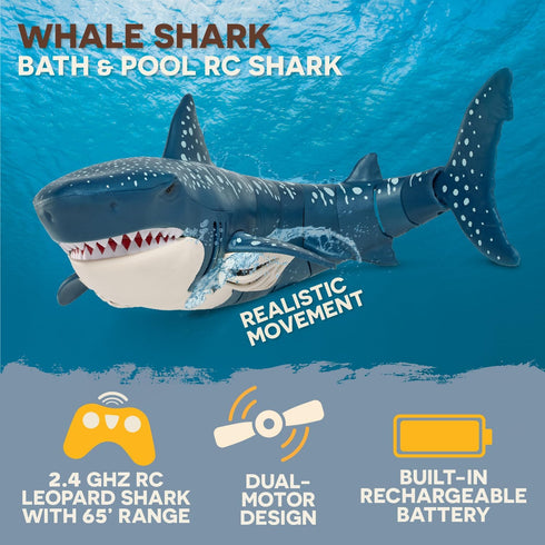 Swimming 3 Terra by Battat - Remote Control Shark Realistic Moving RC Shark Toy for Water Play & Pools Fun RC Pool