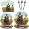96 Pcs Train Paper Plates and Napkins Party Supplies Steam Train Birthday