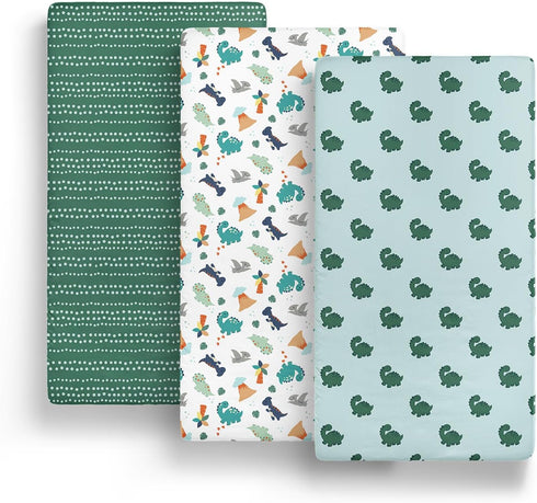 3-Pack Pack Pack The Peanutshell Fitted Playard Sheets - Soft & Breathable Baby Boy Mini Crib Sheets, N Play Mattress