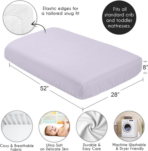 Sweet Jojo Designs Lavender Purple Fitted Crib Sheet - Watercolor Floral Collection