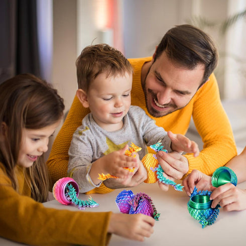 YILCER 4PCS 3D Set 3D Set (Multicolor3-4pcs) Printed Dragon Eggs with Dragon Inside Mini Dragon Egg Easter Eggs