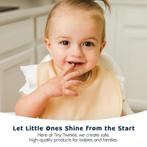 8 Pack Set 8-Pack) Tiny Twinkle Baby Bibs for Drooling and Teething Waterproof & Absorbent Bibs for Baby Girl & Boy