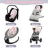 Baby Head Support and Strap Cover for Car Seat, Mink Infant Carseat Headrest for Girls, Newborn Car Seat Insert Cushion