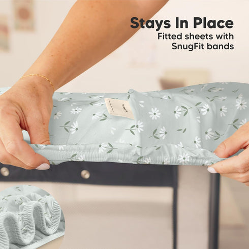 2-Pack 38x26 Pack Pack Mini Crib Sheets Fitted - N Play Sheets for and Play Mattress, Organic Cotton, Soft & Breathable