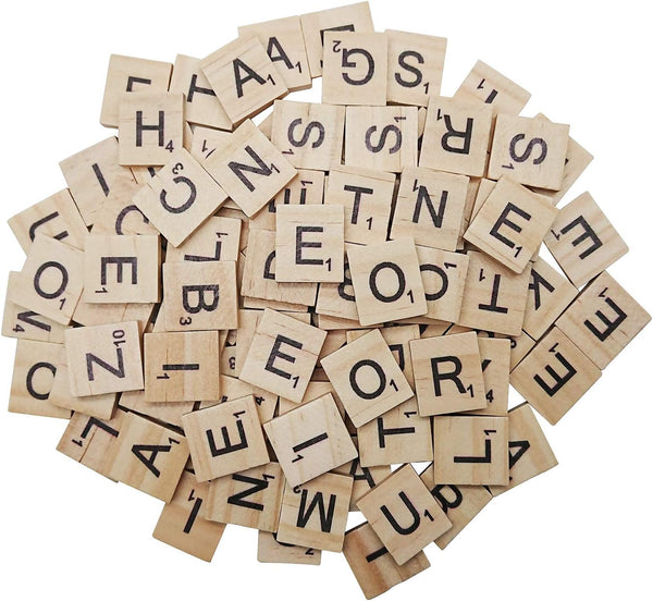 300PCS Wooden Tiles, Letters for Crafts, Alphabet Coasters Making