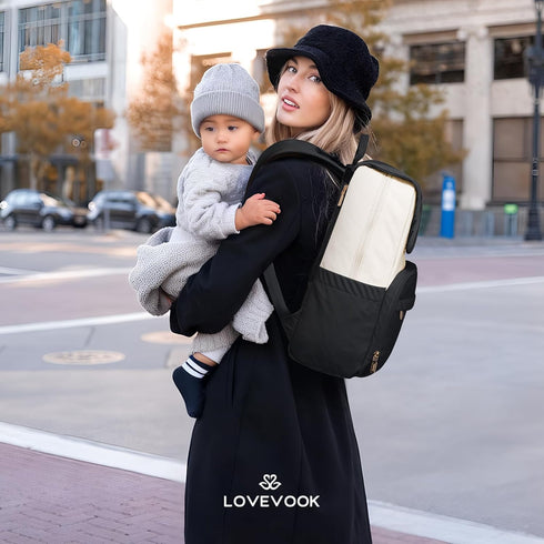 Backpack, 15.6''-Small) LOVEVOOK Diaper Bag Baby Travel Bags for Boys & Girl, Toddler Waterproof Diaper Bag w/Changing