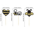 Gyufise 24Pcs Bumble Bee Cupcake Toppers, Heart Bumble Bee Cake Decorations for 1st Birthday Baby Shower Party Supplies